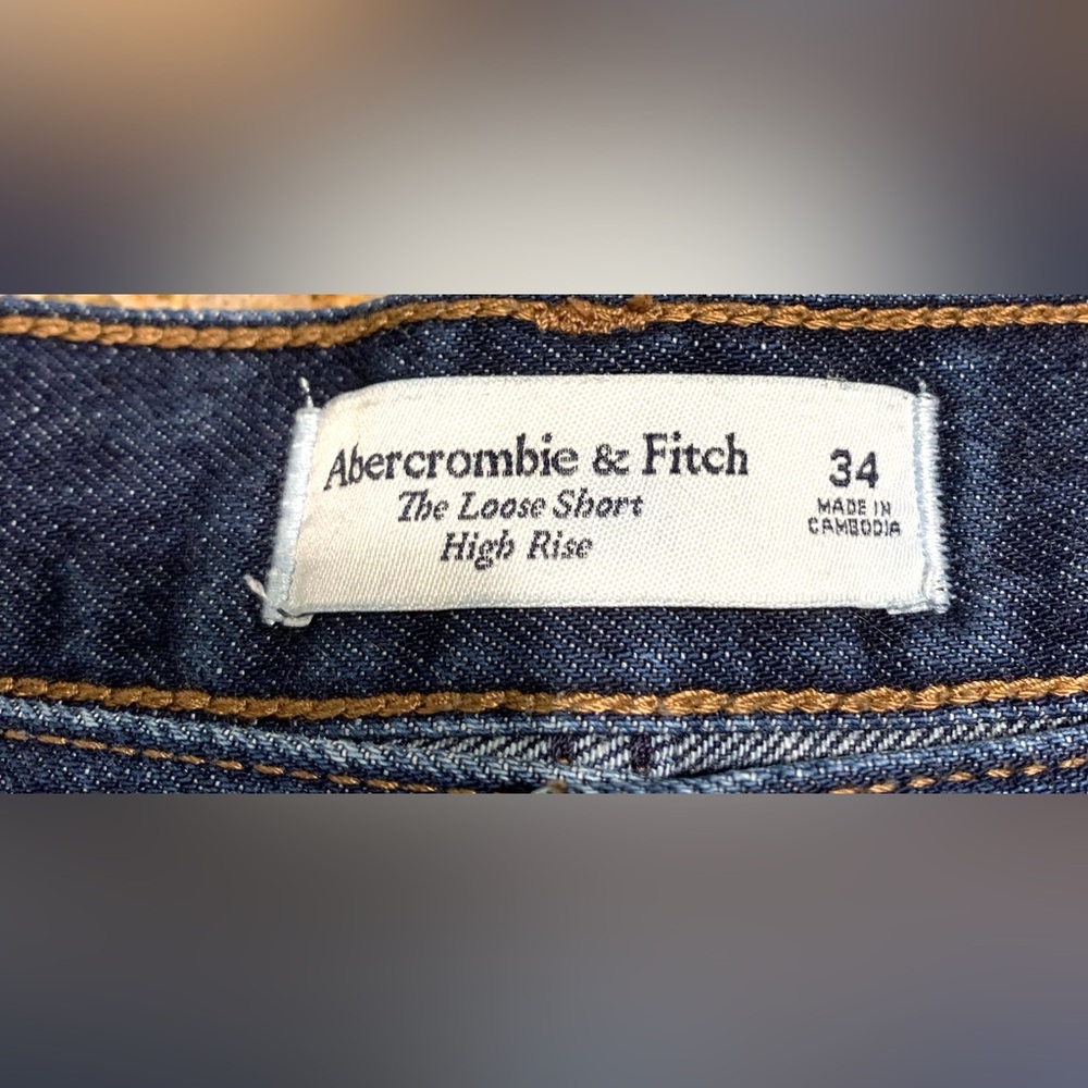 Abercrombie & Fitch Loose Short High Rise Denim Shorts *Sz 34 - Picture 3 of 6